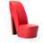 Cadeira Estilo Sapato de Salto Alto Couro Artificial Vermelho
