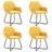 Cadeiras de Jantar 4 pcs Tecido Amarelo
