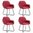 Cadeiras de Jantar 4 pcs Tecido Vermelho Tinto