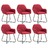 Cadeiras de Jantar 6 pcs Tecido Vermelho Tinto