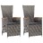 Cadeiras Jardim Reclináveis 2 pcs + Almofadões Vime Pe Cinzento
