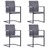 Cadeiras de Jantar 4pcs Cantilever Couro Artif. Cinzento-escuro
