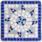 Mesa De Apoio Em Mosaico Cerâmica Azul E Branco