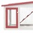 Coelheira Exterior Grande 204x45x85 Cm Madeira Vermelho E Branco