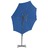 Guarda-sol Cantilever com Poste de Aço 300 cm Azul-ciano