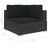 Conjunto lounge de jardim c/ almofadões vime PE preto 6 pcs