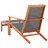 Cadeira de jardim c/ apoio pés eucalipto maciço/textilene cinza