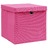 Caixas de arrumação com tampas 4 pcs 32x32x32 cm tecido rosa