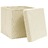 Caixas de arrumação com tampas 10 pcs 32x32x32 cm tecido creme