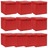 Caixas de Arrumação com Tampas 10pcs 32x32x32cm Tecido Vermelho