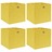 Caixas de Arrumação 4 pcs 32x32x32 cm Tecido Amarelo