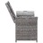 Banco de arrumação com almofadão 138 cm vime PE cinzento