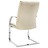 Cadeira de escritório cantilever em couro artificial creme