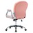 Cadeira de escritório giratória em couro artificial rosa