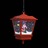 Candeeiro de teto c/ luzes LED e Pai Natal 27x27x45 cm vermelho
