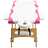 Mesa de massagens dobrável 2 zonas madeira branco e rosa