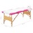 Mesa de massagens dobrável 2 zonas madeira branco e rosa