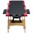 Mesa de massagens dobrável 3 zonas madeira preto e rosa