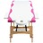 Mesa de massagens dobrável 3 zonas madeira branco e rosa