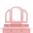 Conjunto toucador c/ banco 100x40x146cm madeira paulownia rosa