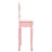 Toucador c/ banco 65x36x128 cm MDF e madeira de paulownia rosa