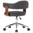 Cadeira escritório giratória madeira curvada/tecido cinzento