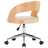 Cadeira escritório giratória madeira curvada/couro artif. creme