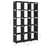 Unidade de prateleiras 15 cubos 103x30x175,5 cm tecido preto