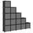 Unid. prateleiras 15 cubos c/ caixas 103x30x175,5cm tecido preto