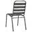 Cadeiras de Jardim Design Ripado 4 pcs Aço Cinzento-escuro