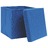 Caixas de arrumação com tampas 4 pcs 28x28x28 cm azul