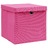 Caixas de arrumação com tampas 4 pcs 28x28x28 cm rosa