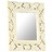 Espelho Esculpido à Mão 50x50 cm Mangueira Maciça Branco