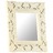 Espelho Esculpido à Mão 50x50 cm Mangueira Maciça Branco