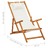 Cadeira de praia dobrável madeira eucalipto maciça/tecido creme