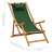 Cadeira de praia dobrável madeira eucalipto maciça/tecido verde