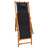 Cadeira de praia dobrável madeira eucalipto maciça/tecido preto