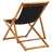 Cadeira de praia dobrável madeira de eucalipto e tecido preto