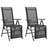 Cadeiras de Jardim Reclináveis 2 pcs Textilene e Alumínio Preto