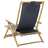 Cadeira de Descanso Reclinável Bambu e Tecido Cinzento-escuro