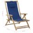 Cadeira de Descanso Reclinável Bambu e Tecido Azul-marinho