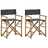 Cadeiras Realizador Dobráveis 2 pcs Bambu e Tecido Cinza-escuro