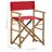 Cadeiras de Realizador Dobráveis 2 pcs Bambu e Tecido Vermelho