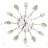 325162 Wall Clock With Spoon And Fork Design Silver 31 cm Aluminium