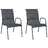 Cadeiras de Jardim Empilháveis Aço e Textilene Preto 2pcs