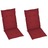 Almofadões P/ Cadeiras Jardim 2 pcs 120x50x4 cm Vermelho Tinto