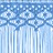 Cortina Macramé 140x240 cm Algodão Azul