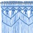 Cortina Macramé 140x240 cm Algodão Azul