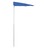 Guarda-sol Semicircular com Mastro 180x90 cm Azul-ciano