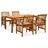 3058086 5 Piece Garden Dining Set With Cushions Solid Acacia Wood (45962+2x312128)